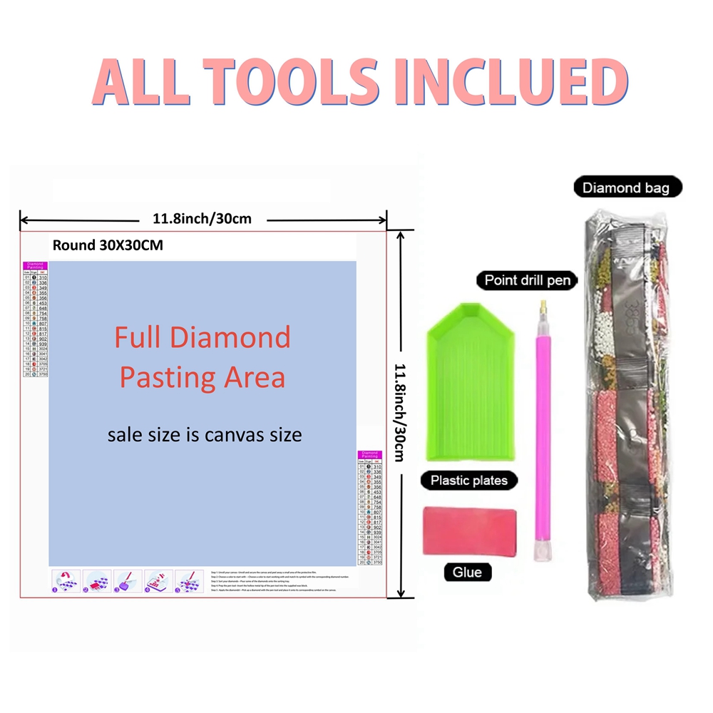 1pc frameless  5D Diamond Pain - Resin Art Wallpaper ulasan dan harga
