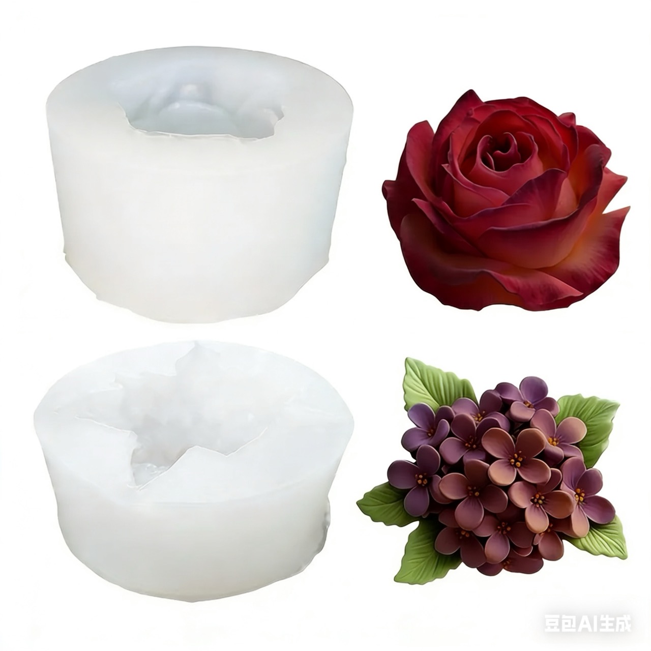 2-Piece 3D Rose and Lilac Sili - Resin Art Wedding Gift ulasan dan harga