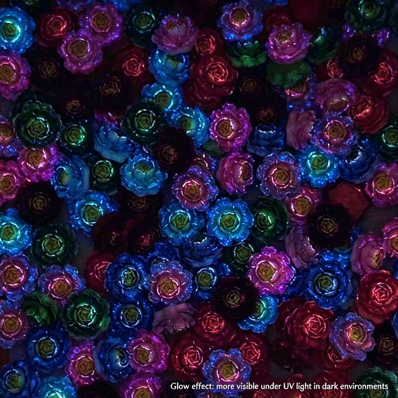 50pcs Mixed Color 3D Resin Ros - Resin Art Rose ulasan dan harga